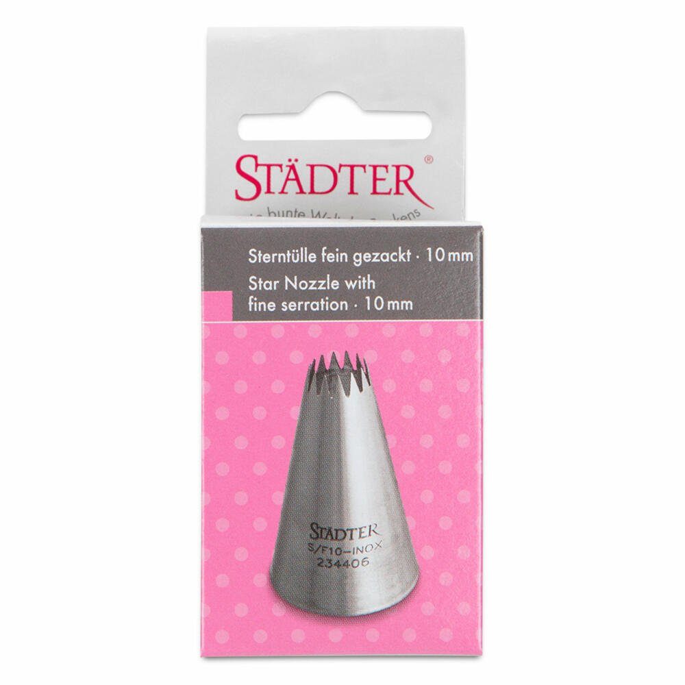 STÄDTER Spritzbeutel Fine Line Sterntülle Fein Groß 10 mm