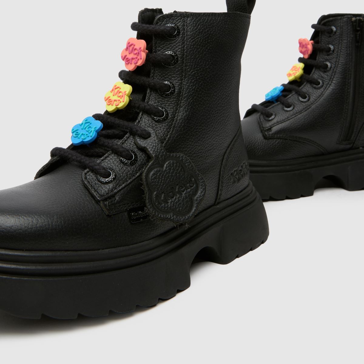 Kickers svarta Kenzi Charm flickor junior stövlar