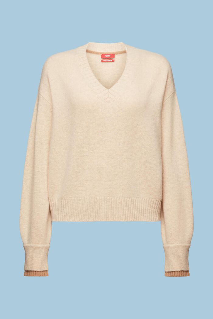 Kaschmirpullover mit V-Ausschnitt