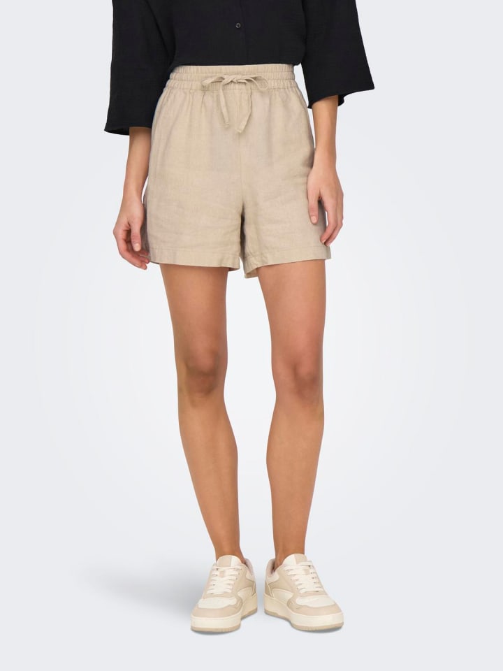JACQUELINE de YONG Shorts Hohe Taille loose Fit Elastische Taille Kordelzug in Braun-4 günstig kaufen XS