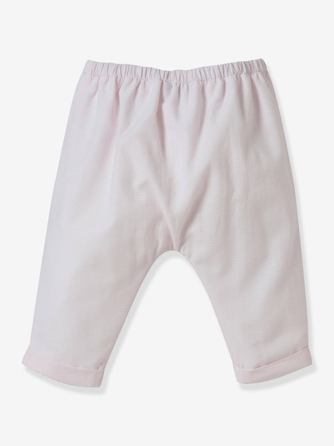 Sarouel bébé en piqué de coton CYRILLUS rose tendre