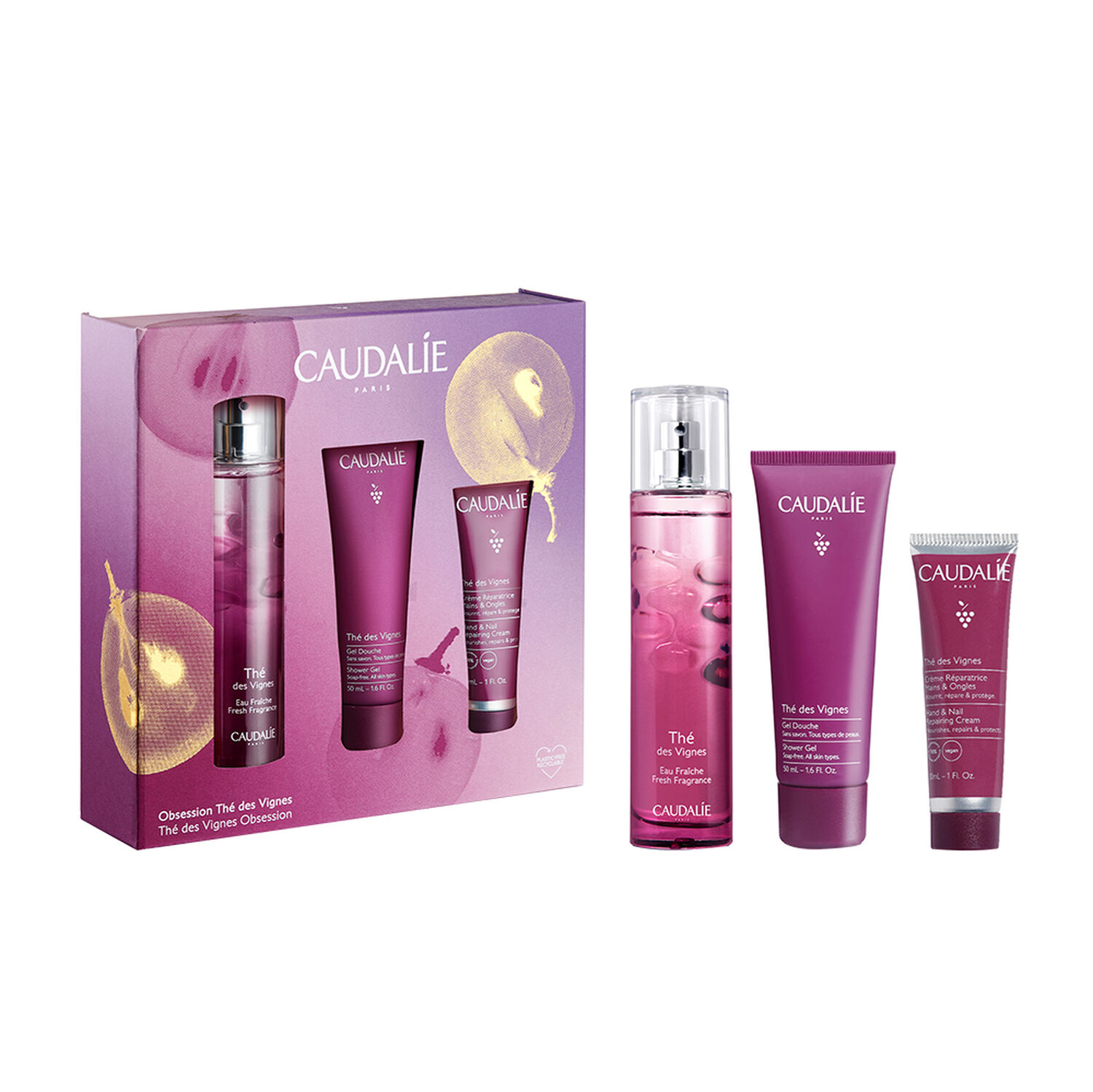 Caudalie Thé des Vignes Coffret Obsession Eau Fraîche 50 ml + 2 Produits