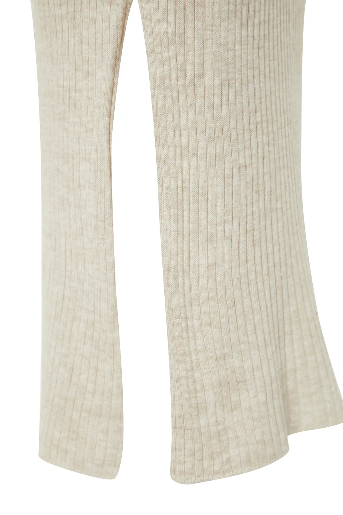 Trendyol Collection  Beiges Crop Basic Strickoberteil und -unterteil im Set TWOAW23AU00170