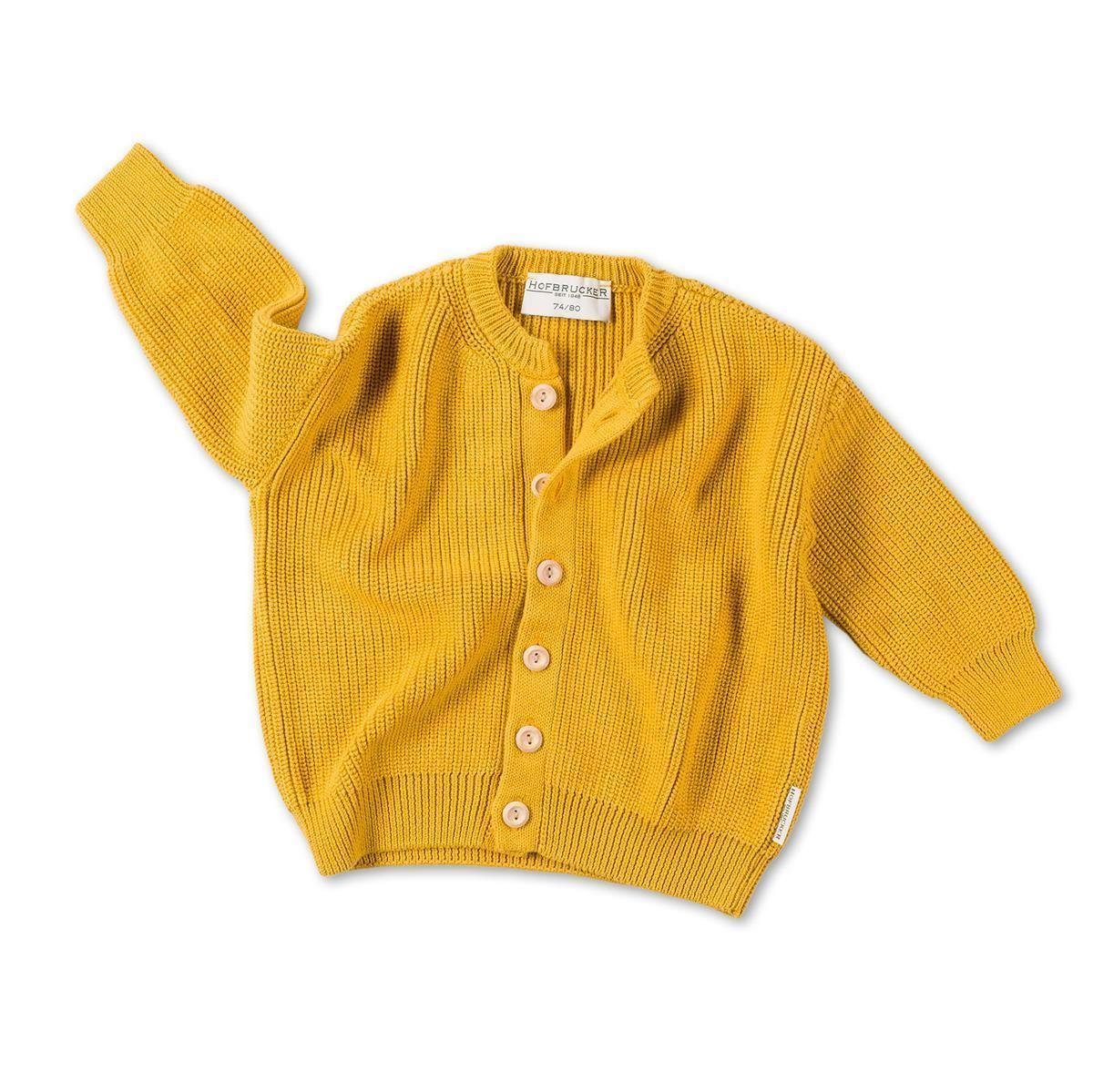 Hofbrucker seit 1948 Strickjacke Oversize Baby Strickjacke Senfgelb (1-tlg)