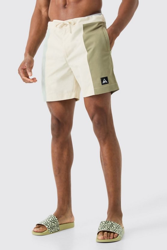 Mittellange smarte Colorblock Badehose