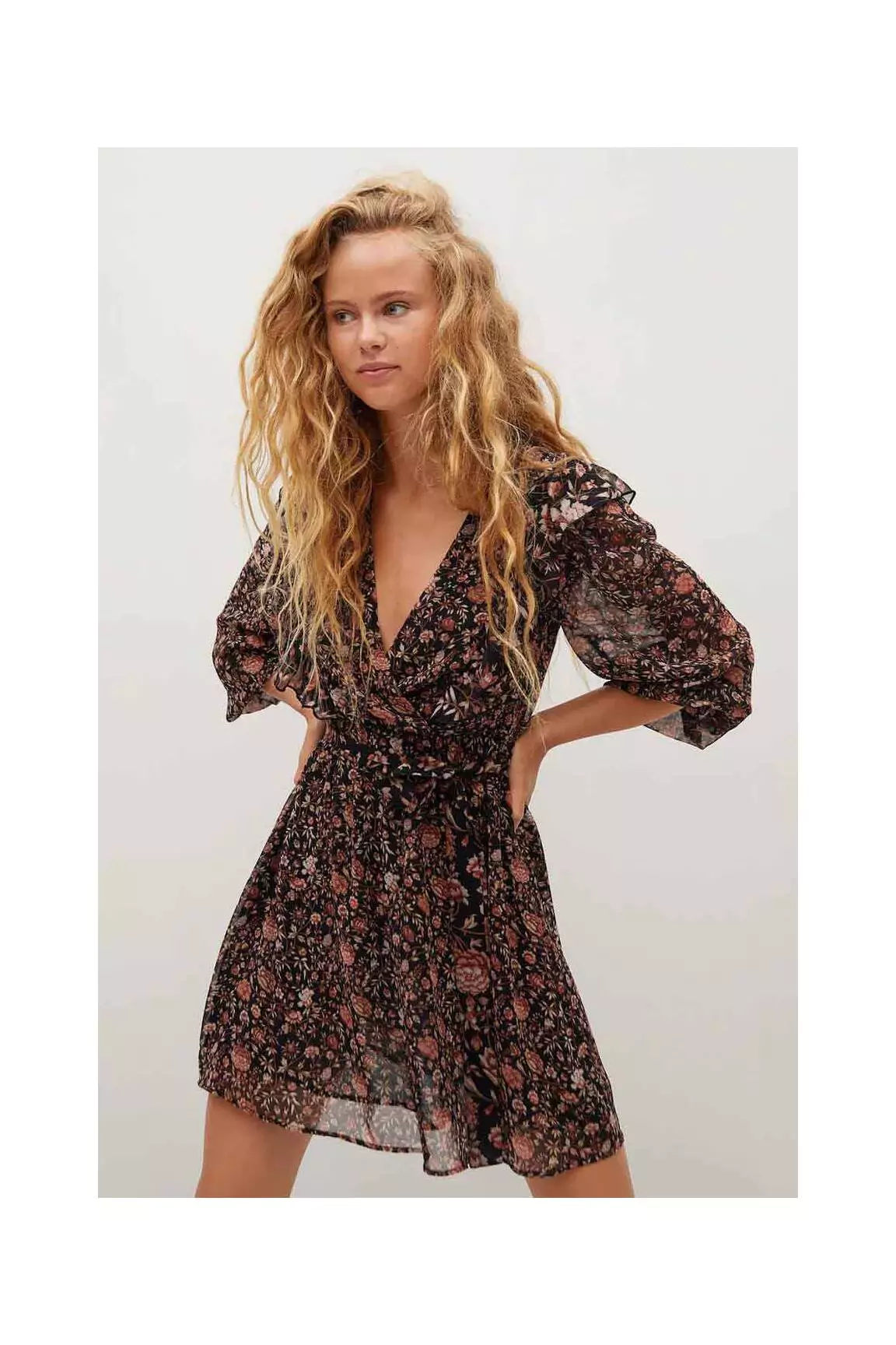 Mango Robes Mi Longues Femme couleur noir