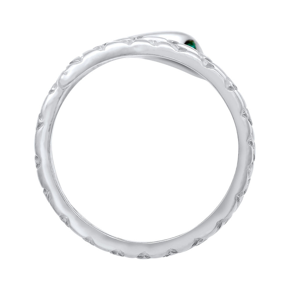 Elli Elli Bague Femmes Serpent Pinky Moderne avec Cristaux en Argent Sterling 925 Plaq Bague