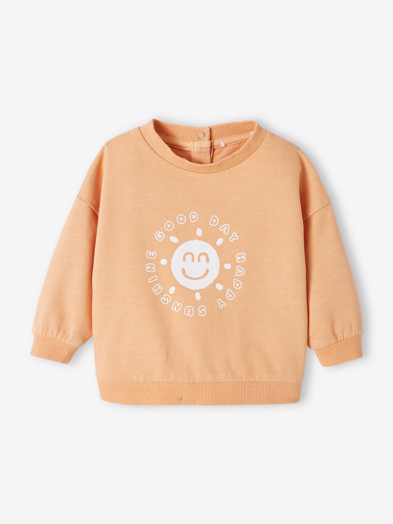 Vertbaudet Baby Sweatshirt mit Schriftzug - pfirsich