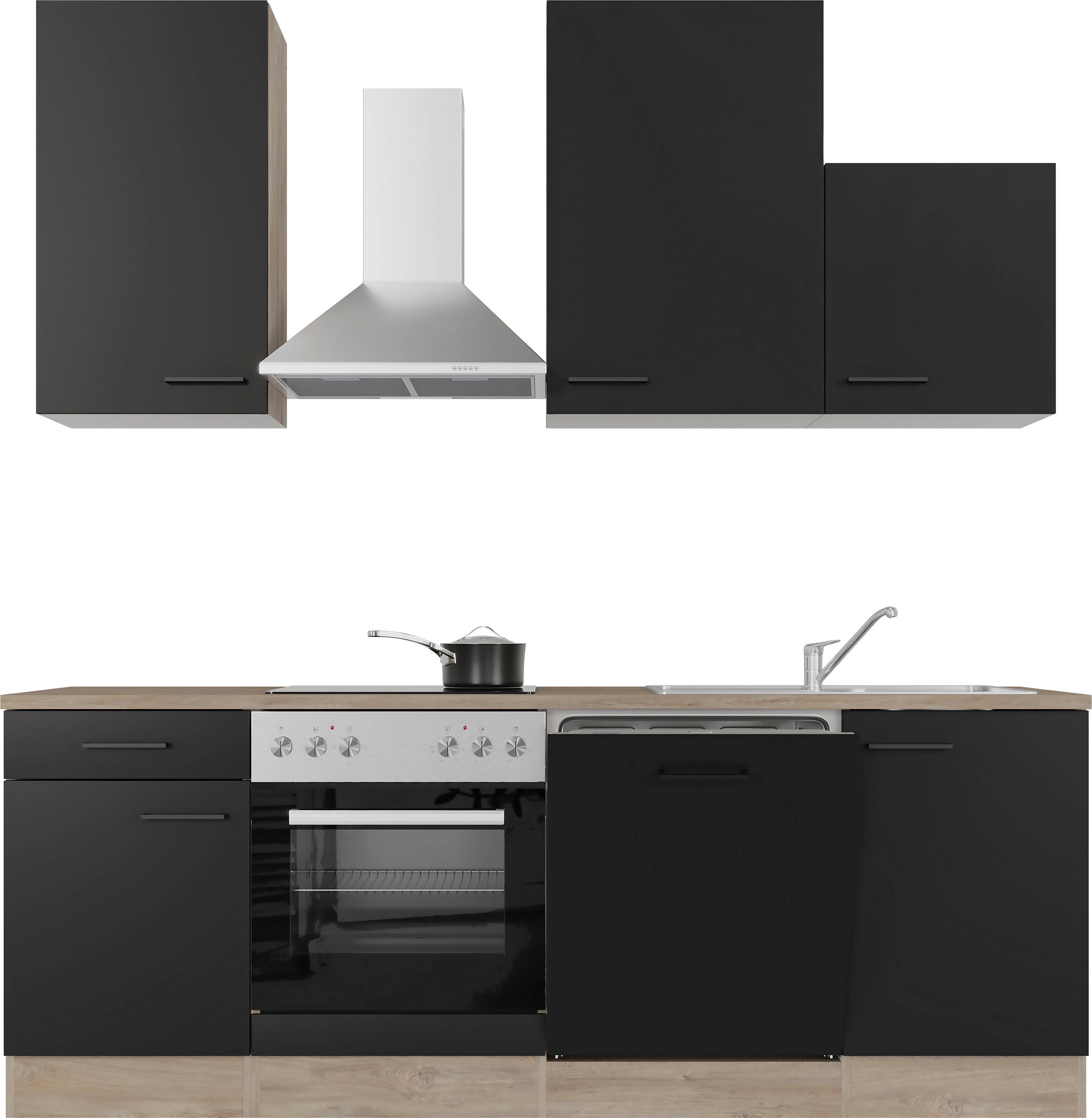 Flex-Well Küche Capri, mit und ohne E-Geräten erhältlich, Gesamtbreite 220 cm