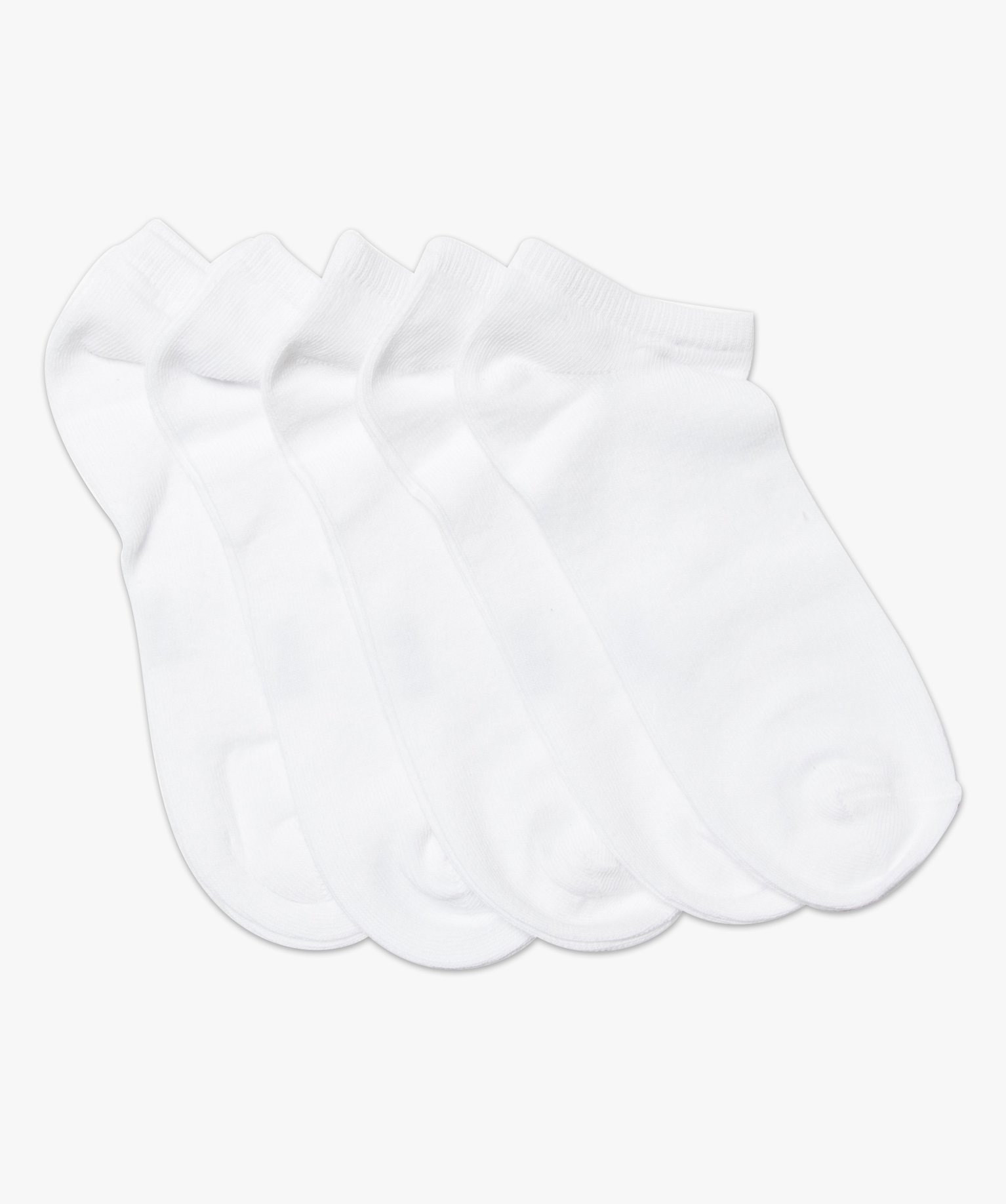 Chaussettes femme ultra courtes unies (lot de 5) blanc | GEMO
