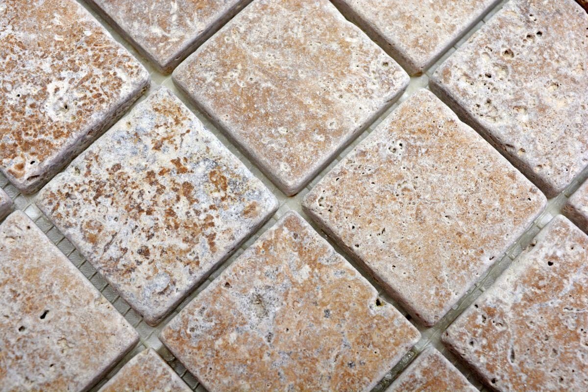 Mosani Bodenfliese Travertin Mosaikfliesen Terrasse Wand Boden Naturstein Medio