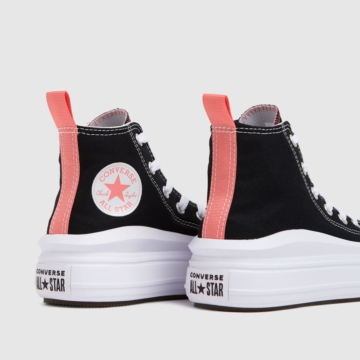 Converse svarta & rosa All Star Move Hi flickor juniorsneakers