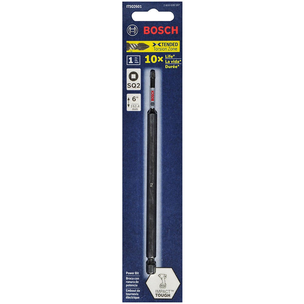 Pontas de chave de impacto BOSCH R2 x 150 mm Robertson/Quadrada – RESISTENTES A IMPACTOS