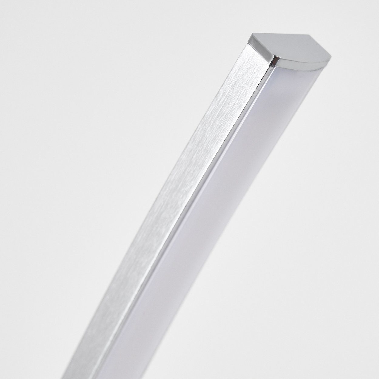 hofstein Bogenlampe Oneto LED Designer Standlampe in Aluminiumgebürstet, mit Fußschalter und Kabel, Leselampe, fest eingebaute LEDs 1100 Lumen