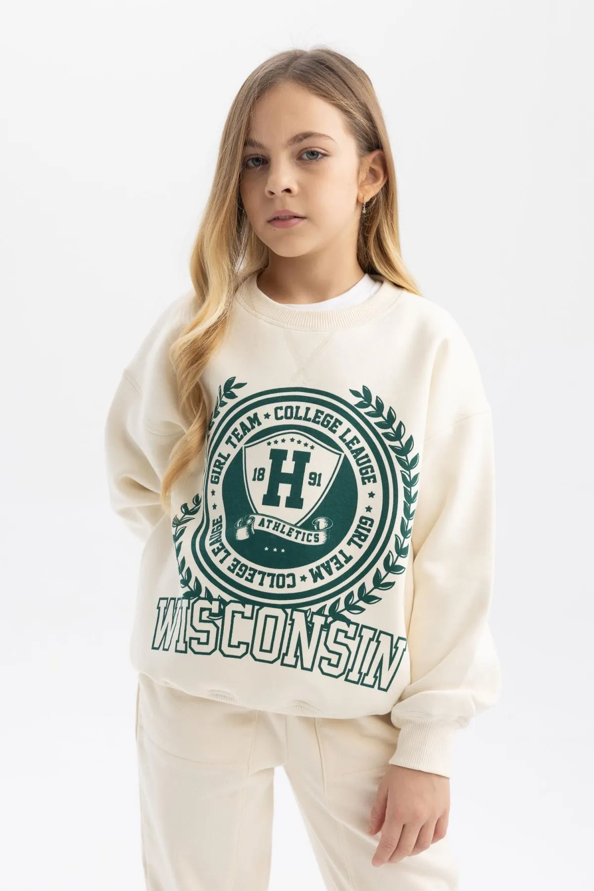 DeFacto  Dickes Mädchen-Sweatshirt in Oversize-Passform mit Rundhalsausschnitt und weicher, flauschiger Innenseite