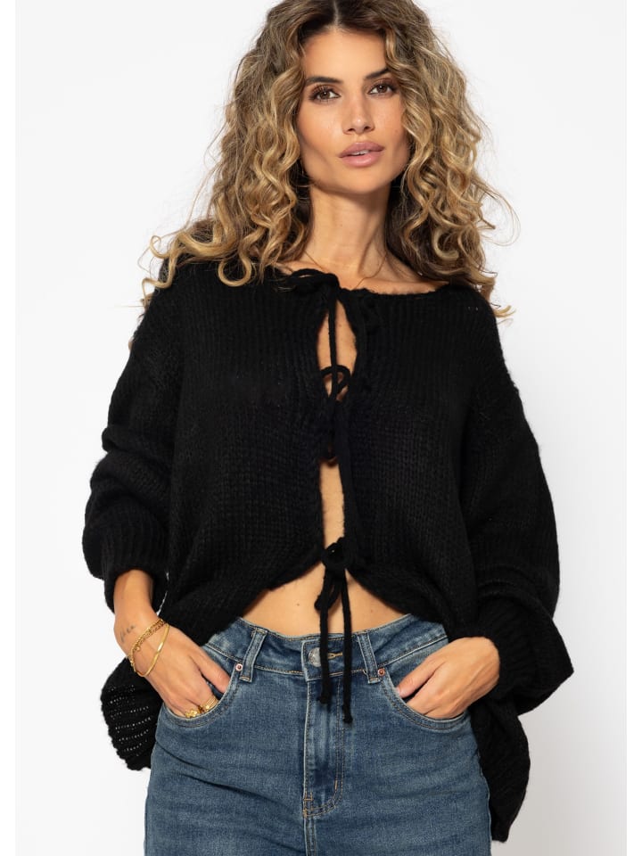 SASSYCLASSY Strick-Cardigan in Schwarz günstig kaufen