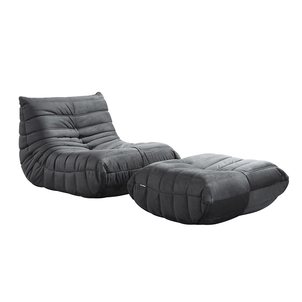 Home Deluxe HOME DELUXE Relaxsessel mit Hocker CHILL - Anthrazit