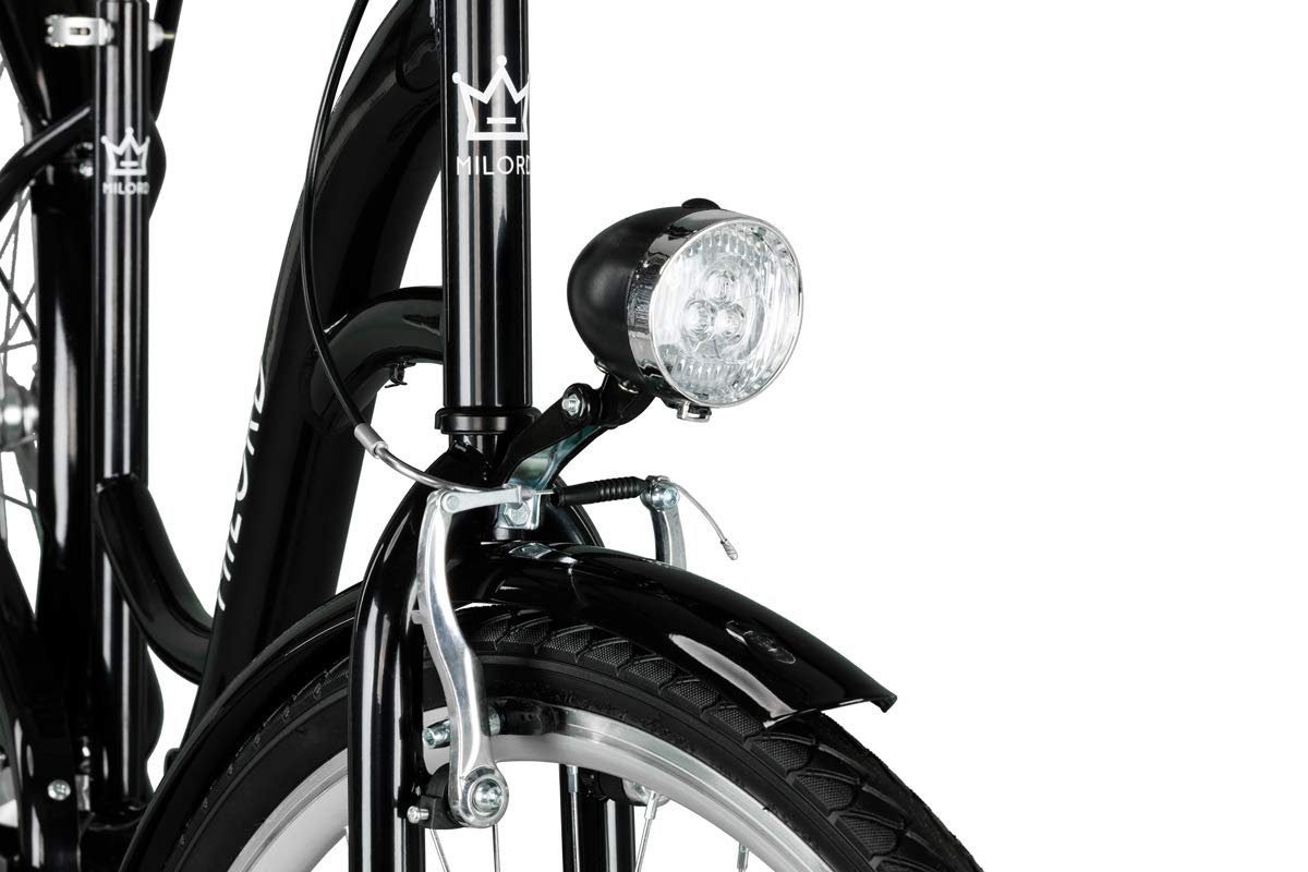 MILORD BIKES Cityrad Milord Komfort City Fahrrad Korb Damenfahrrad, 28/26 Zoll, 3-Gang, 3 Gang, Nabenschaltung