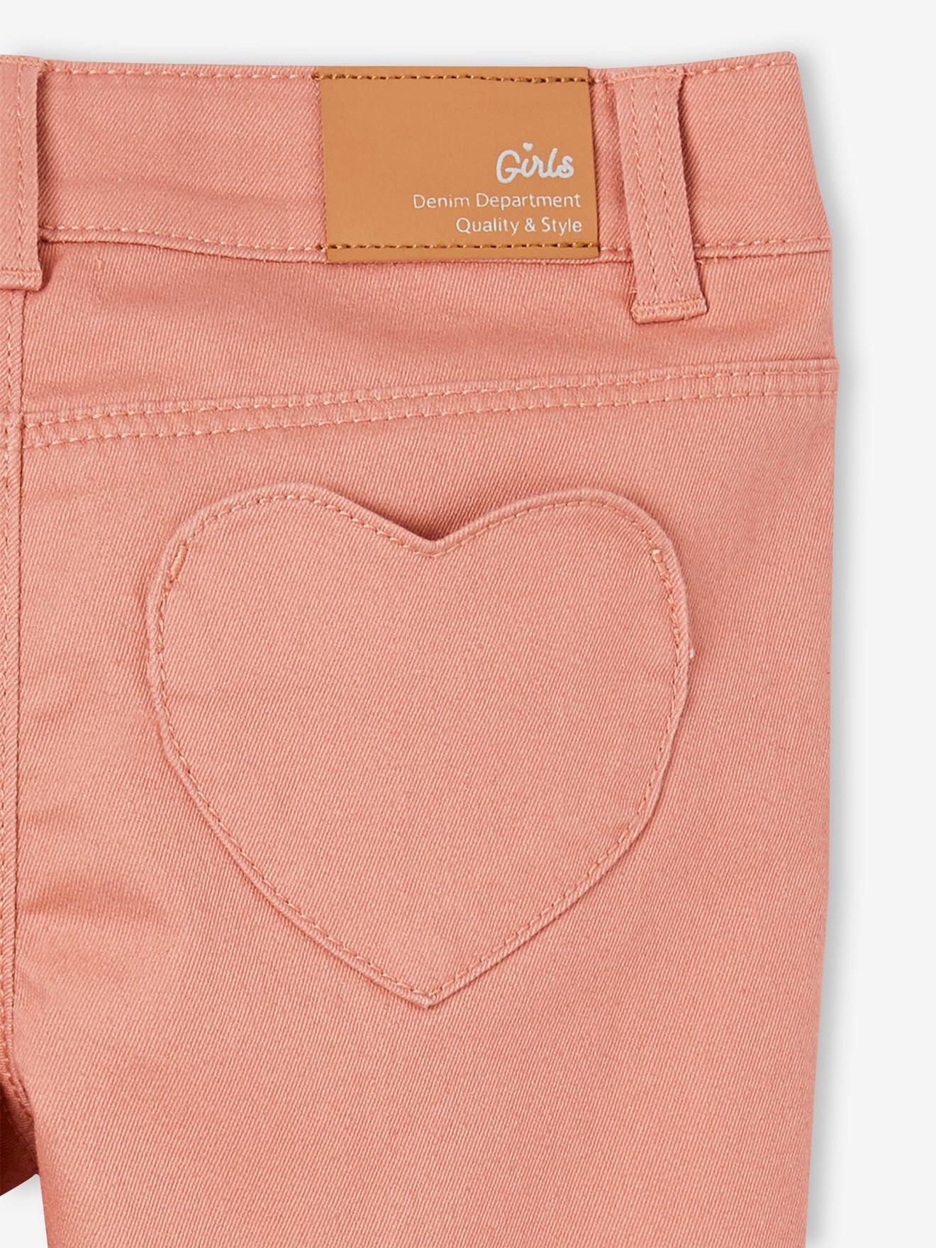 Vertbaudet Die UNVERWÜSTLICHE, robuste Mädchen Jeans, Slim-Fit - pfirsich