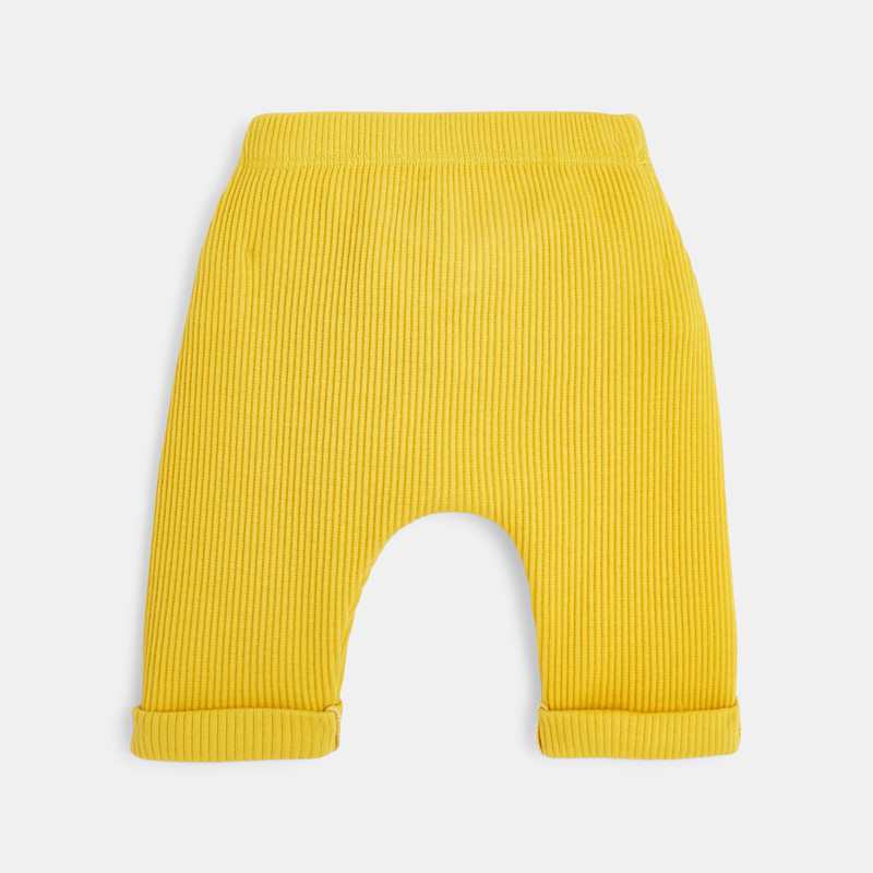 Ensemble t-shirt et pantalon bébé garçon en coton bio jaune Absorba
