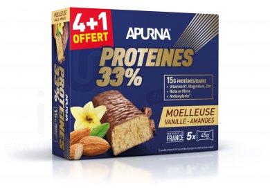 Apurna Barre Protéinée Vanille Amandes 4+1 offert