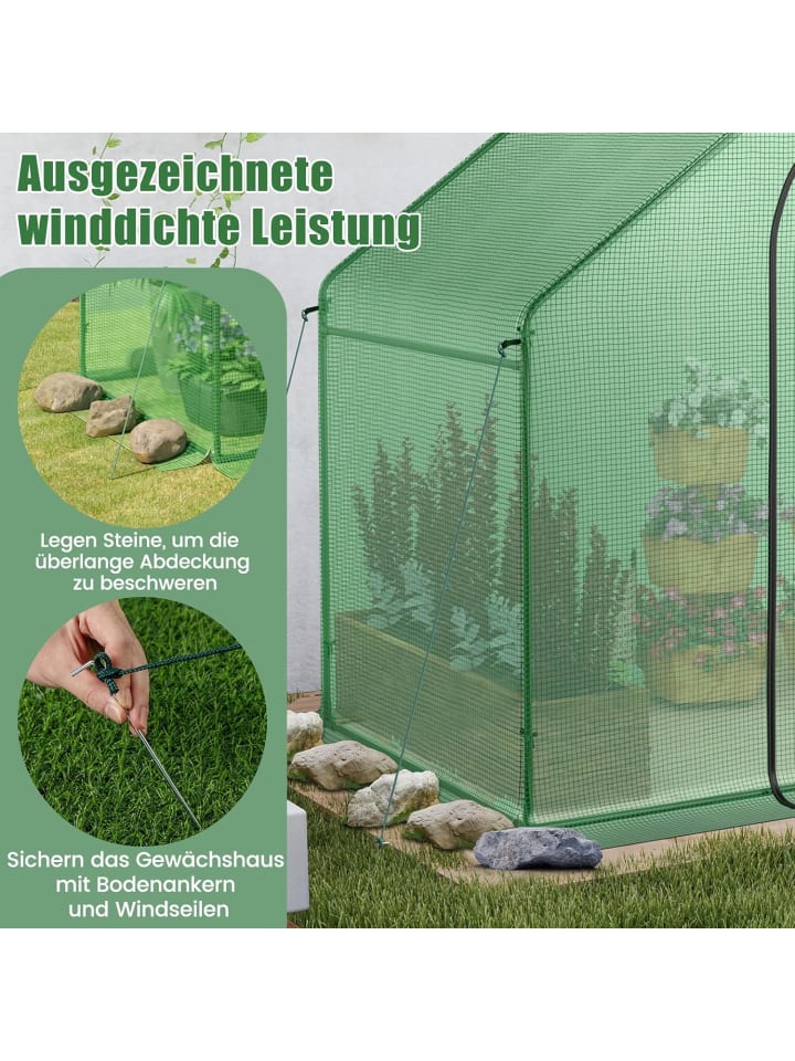 COSTWAY Foliengewächshaus 179x100x167cm in Grün günstig kaufen onesize
