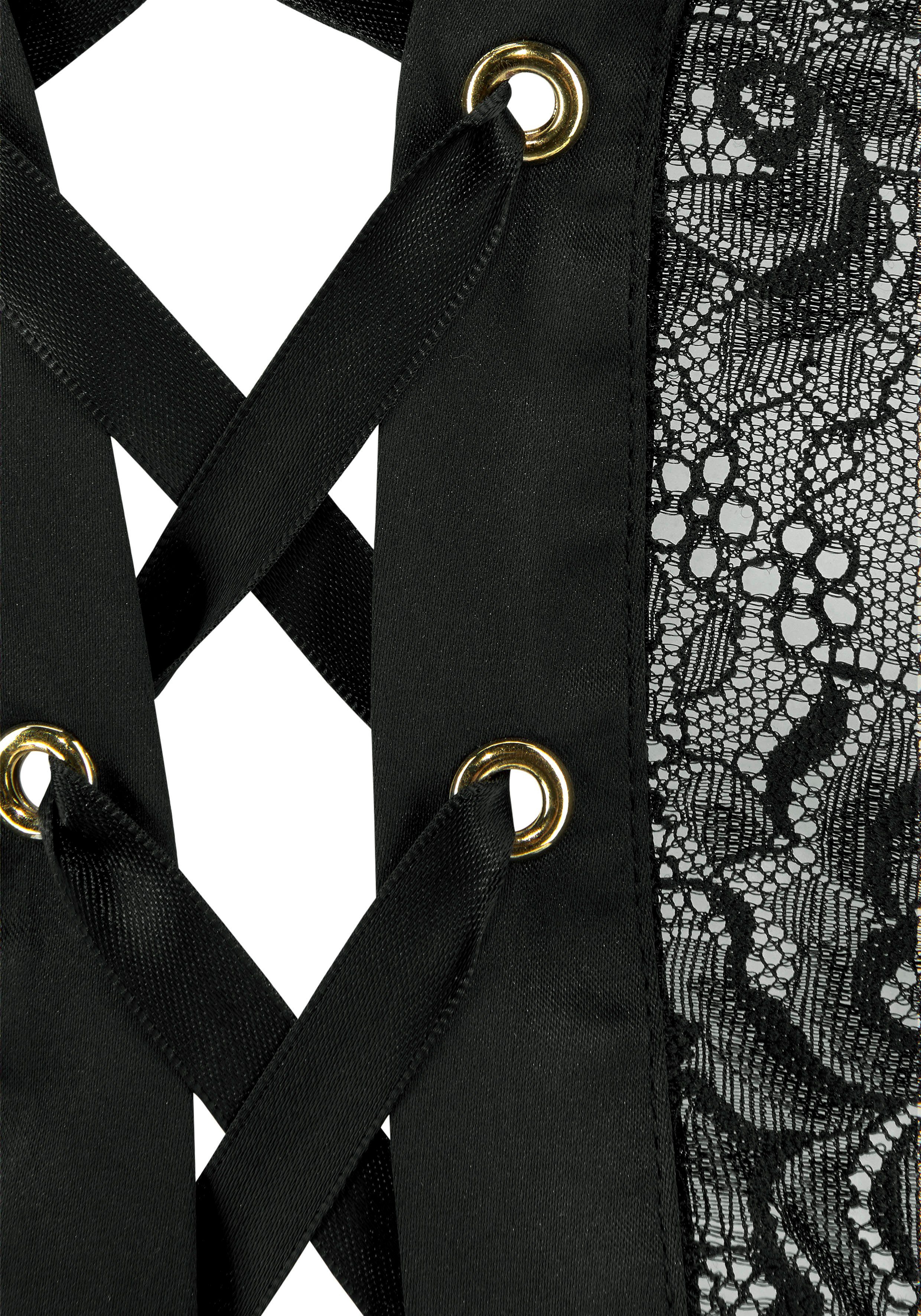 petite fleur gold Stringbody mit aufregender Schnürung und Spitze