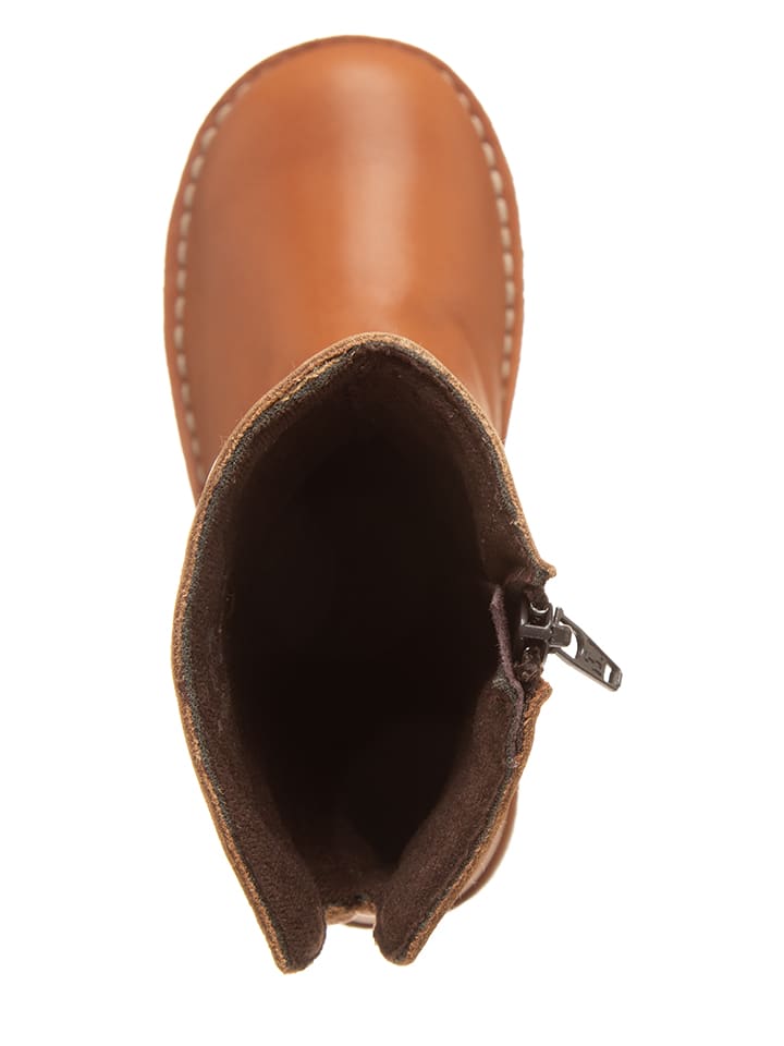 kmins Leder-Stiefel in Hellbraun günstig kaufen