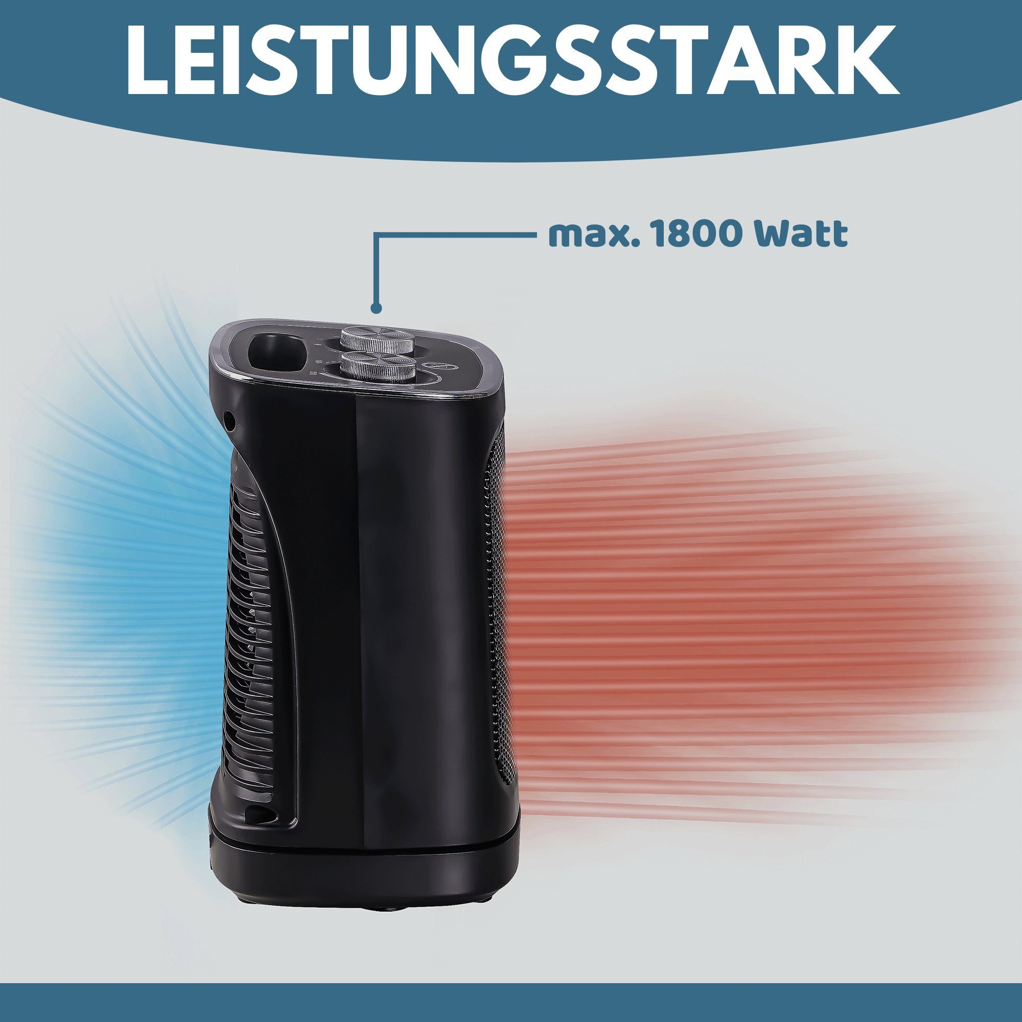 Stahlmann Heizgerät STAHLMANN Keramik Heizlüfter ZH006, 1800 W, Thermostat, Elektrisches Heizgerät, Heizstrahler Innenraum, Heater