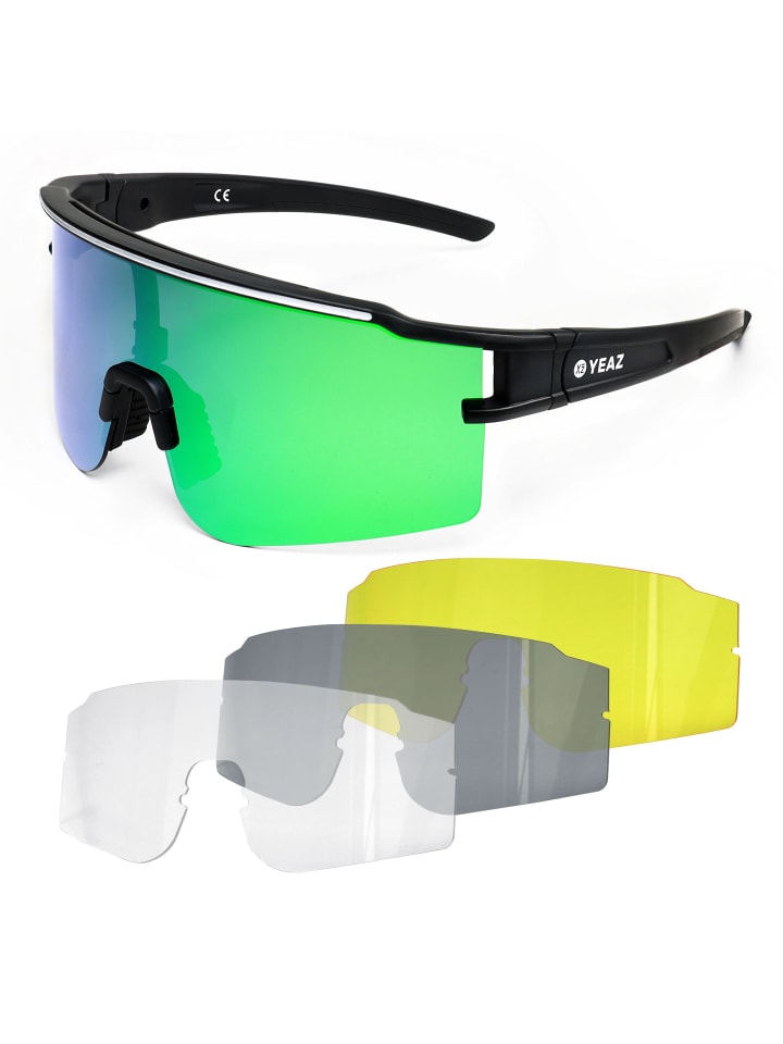 YEAZ SUNTHRILL SET Sport-Sonnenbrille Weiß/Blau in schwarz / grün günstig kaufen onesize