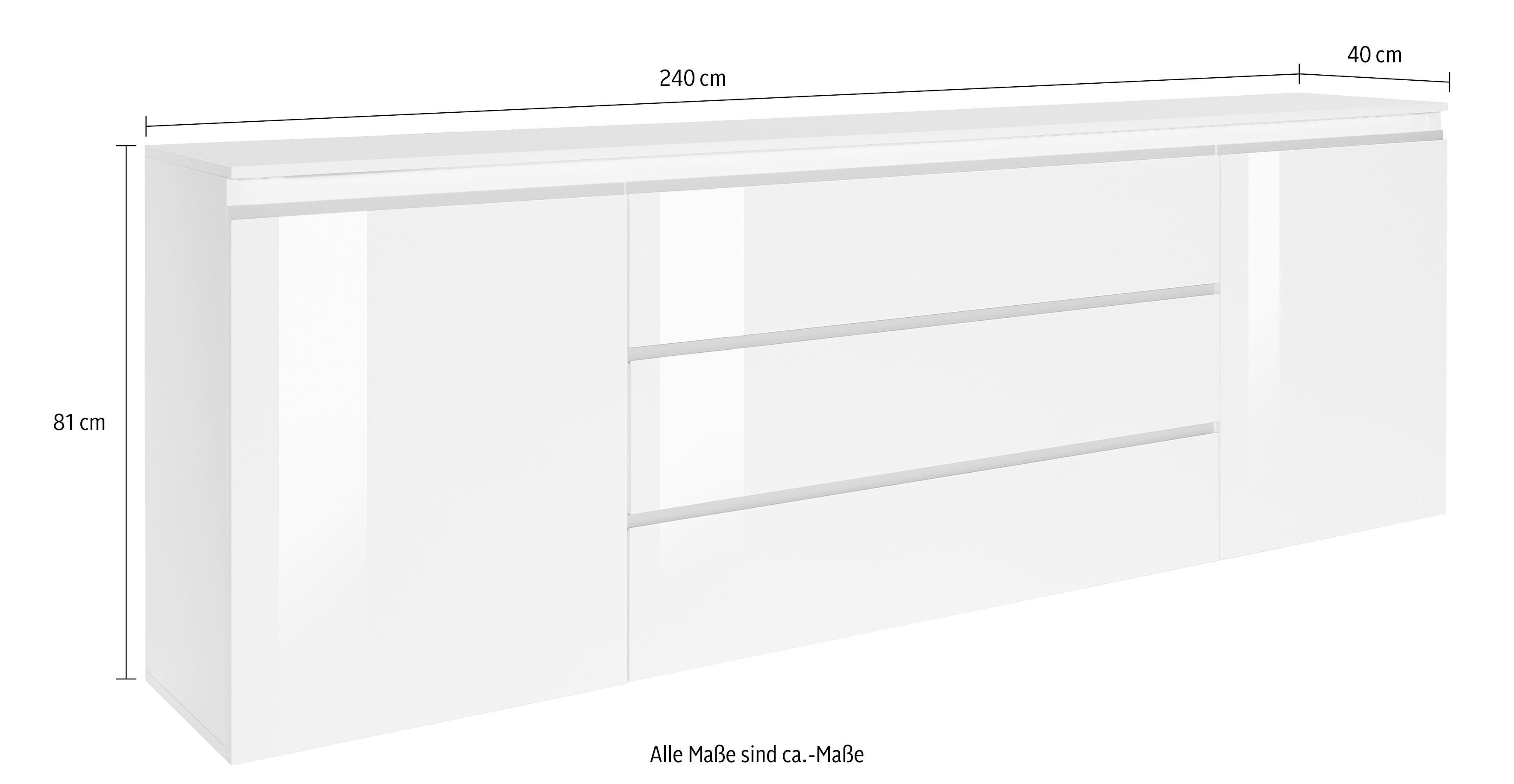 Tecnos Sideboard Magic, Breite 240 cm, ohne Beleuchtung