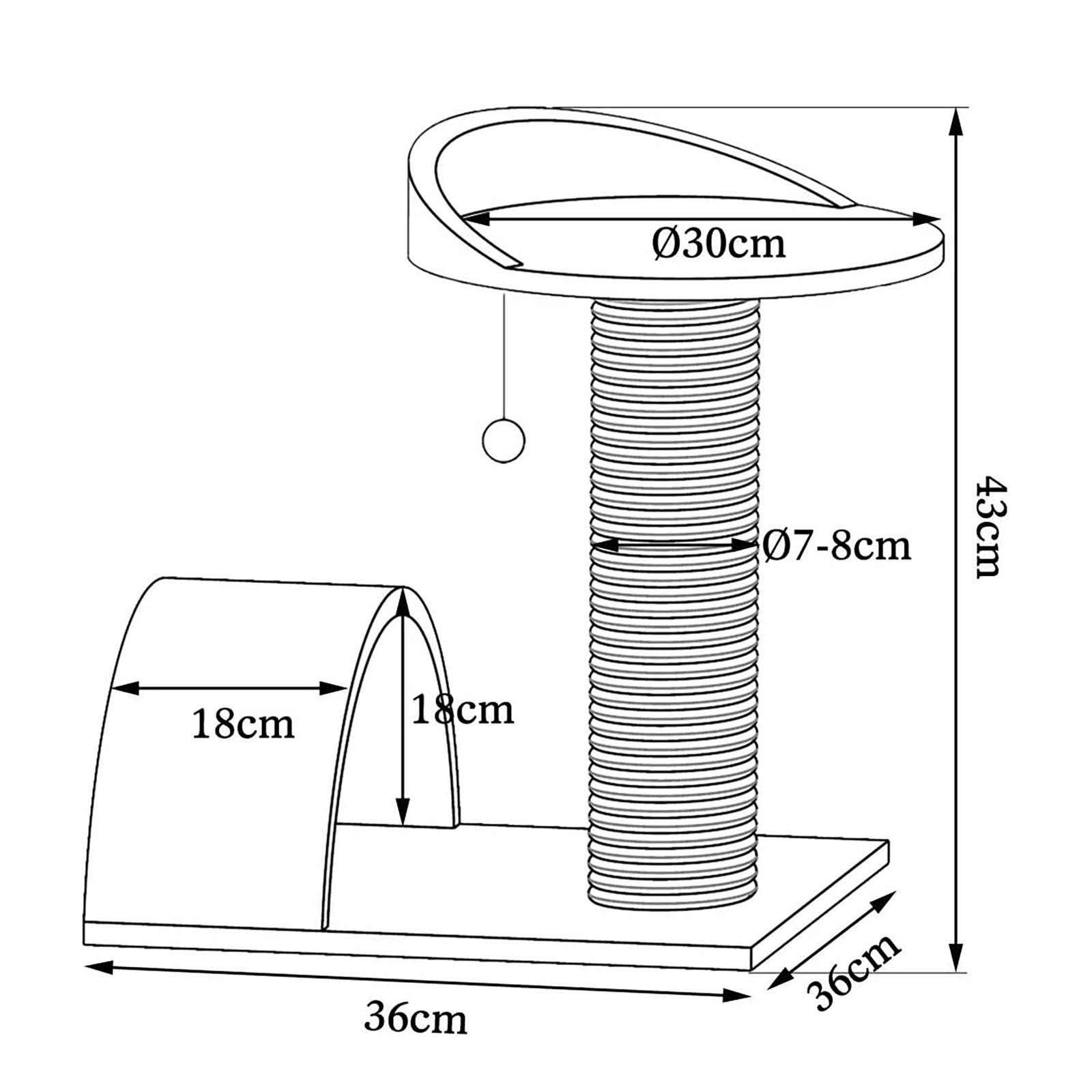 Lionto Kratzbäume Lionto Kratzbaum Höhe 43 cm grau/ weiß