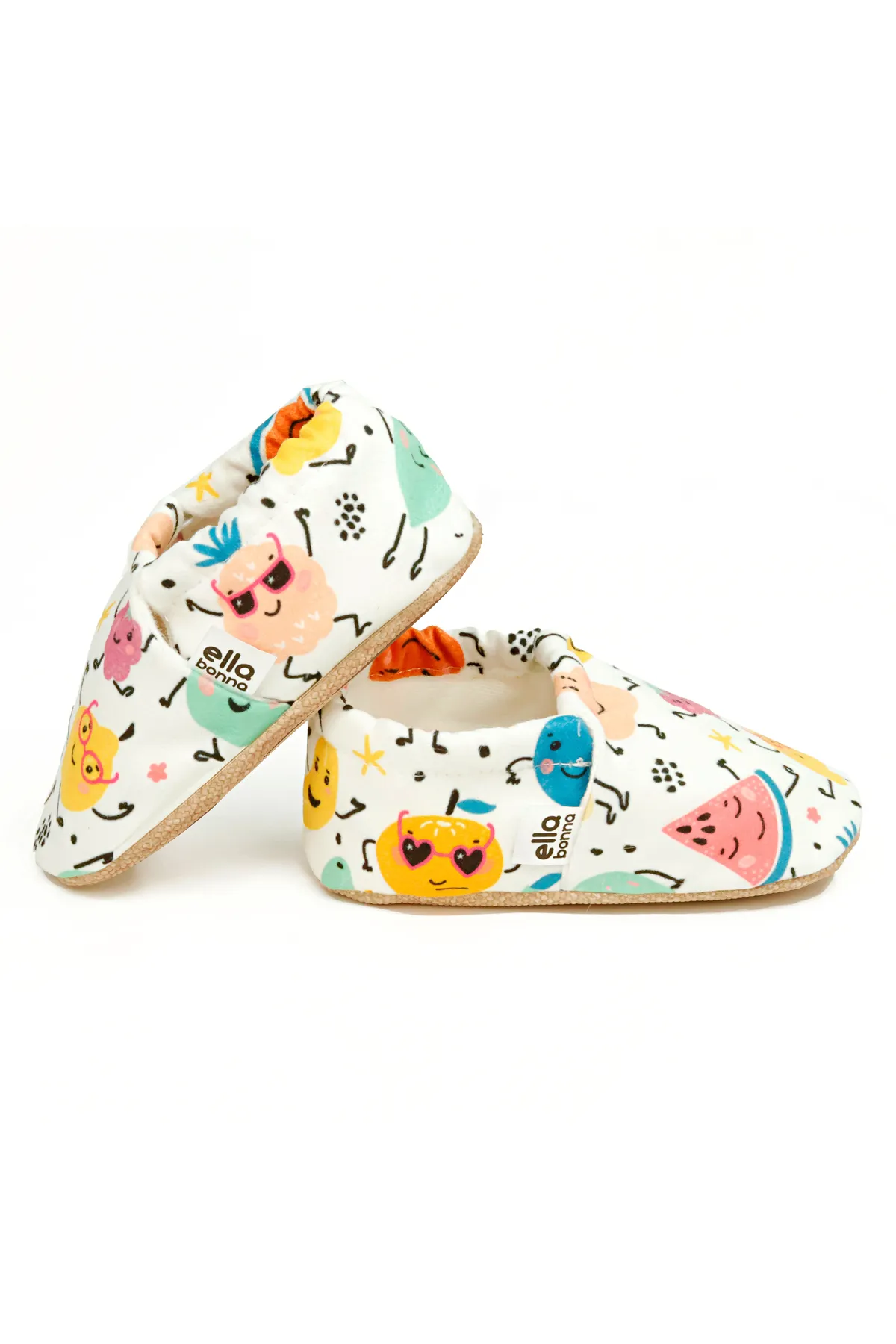 Ella Bonna  Rutschfeste Sohle, fröhliche Früchte, Babyschuhe, Heimstiefel, Hausschuhe, Kinderzimmerschuhe, Hausschuhe