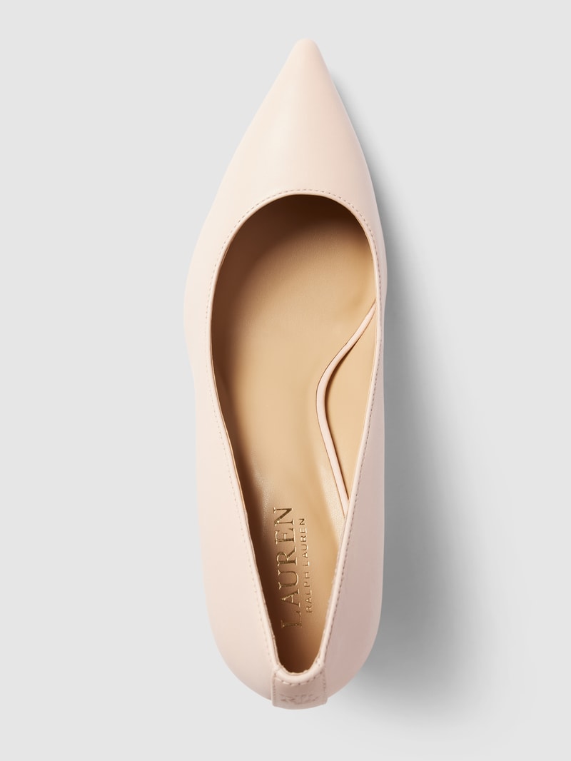 Pumps aus Leder mit Label-Detail Modell 'LANETTE' in hellrosa