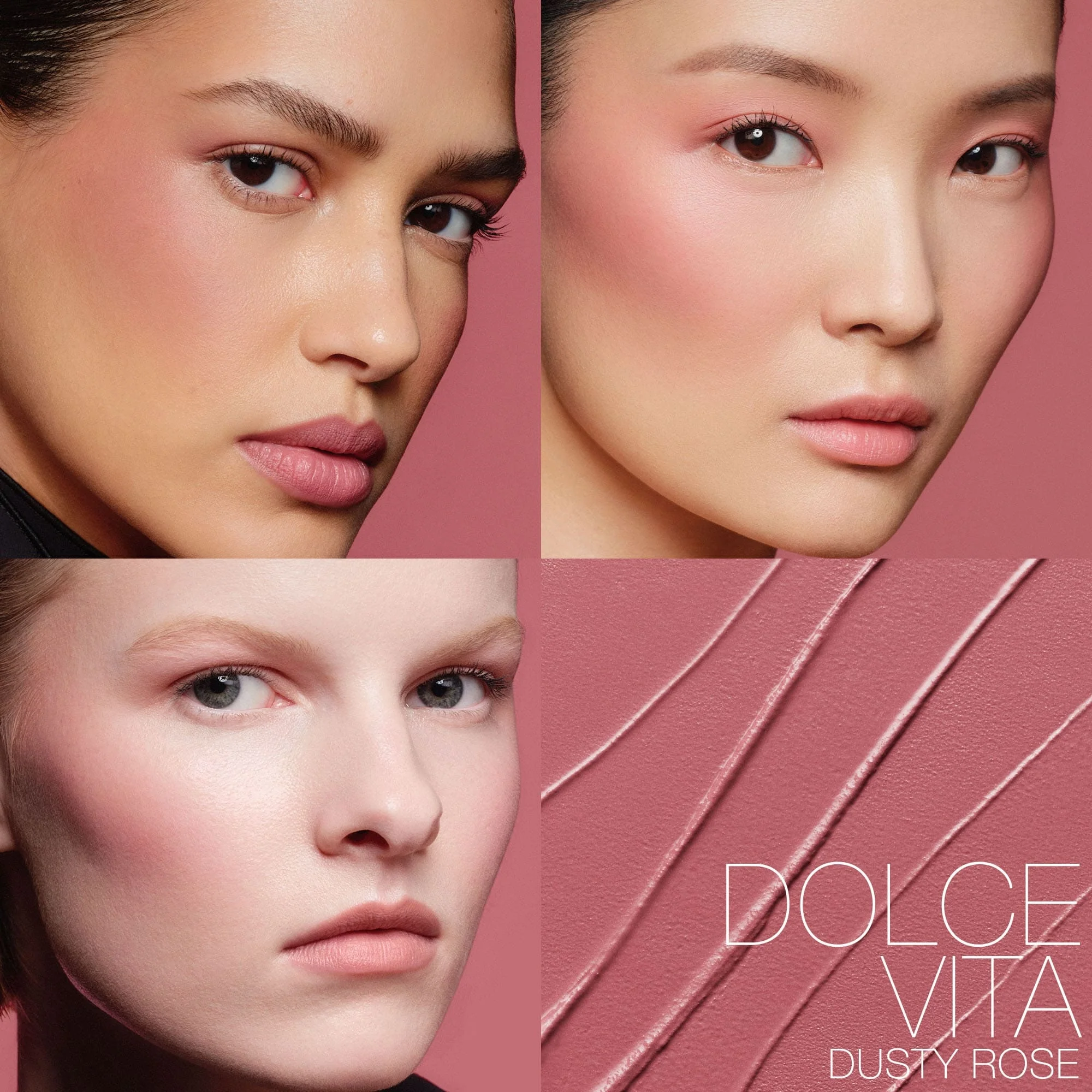 Multiusos - Colorete en barra, pintalabios, sombra de ojos en crema