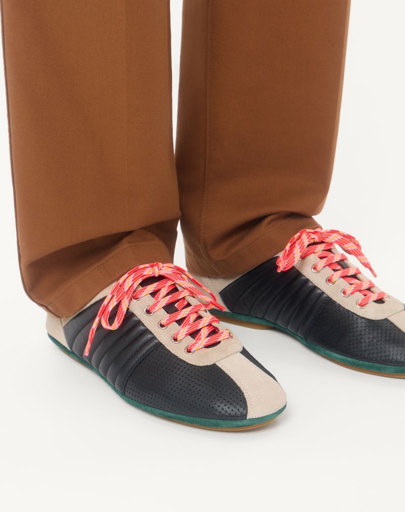 Baskets Strikie en cuir nappa perforé et croûte