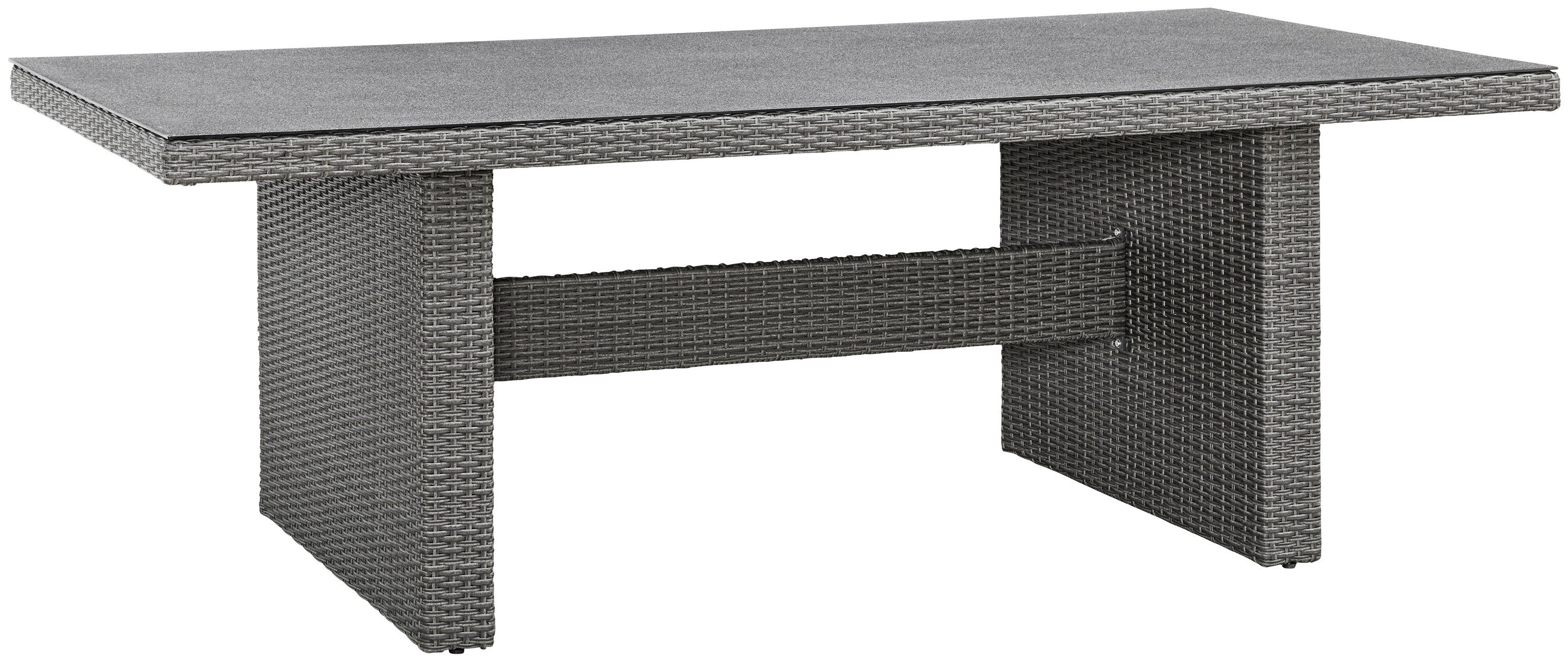 KONIFERA Garten-Essgruppe Brisbane, (17-tlg., inkl. Auflagen, Alu+Polyrattan), 8 Sessel, 1 Tisch 225x100x75 cm