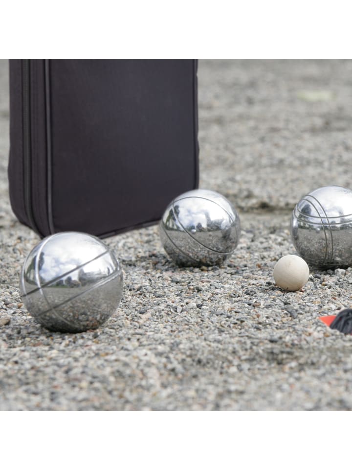 relaxdays 11-teiliges Boule Kugeln Set in Silber/ Schwarz günstig kaufen onesize