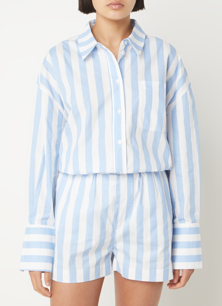 Colourful Rebel  Talia oversized blouse met streepprint en borstzak