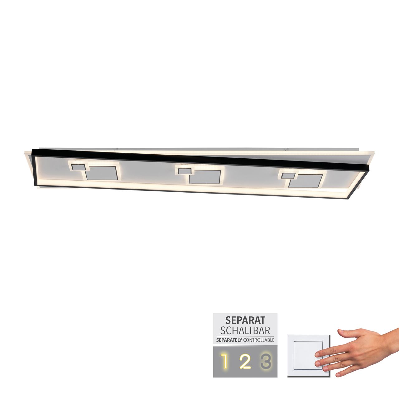 Paul Neuhaus LED Deckenleuchte MAILAK, 1x LED-Board/24Watt   1x LED-Board/12Watt, Weiss