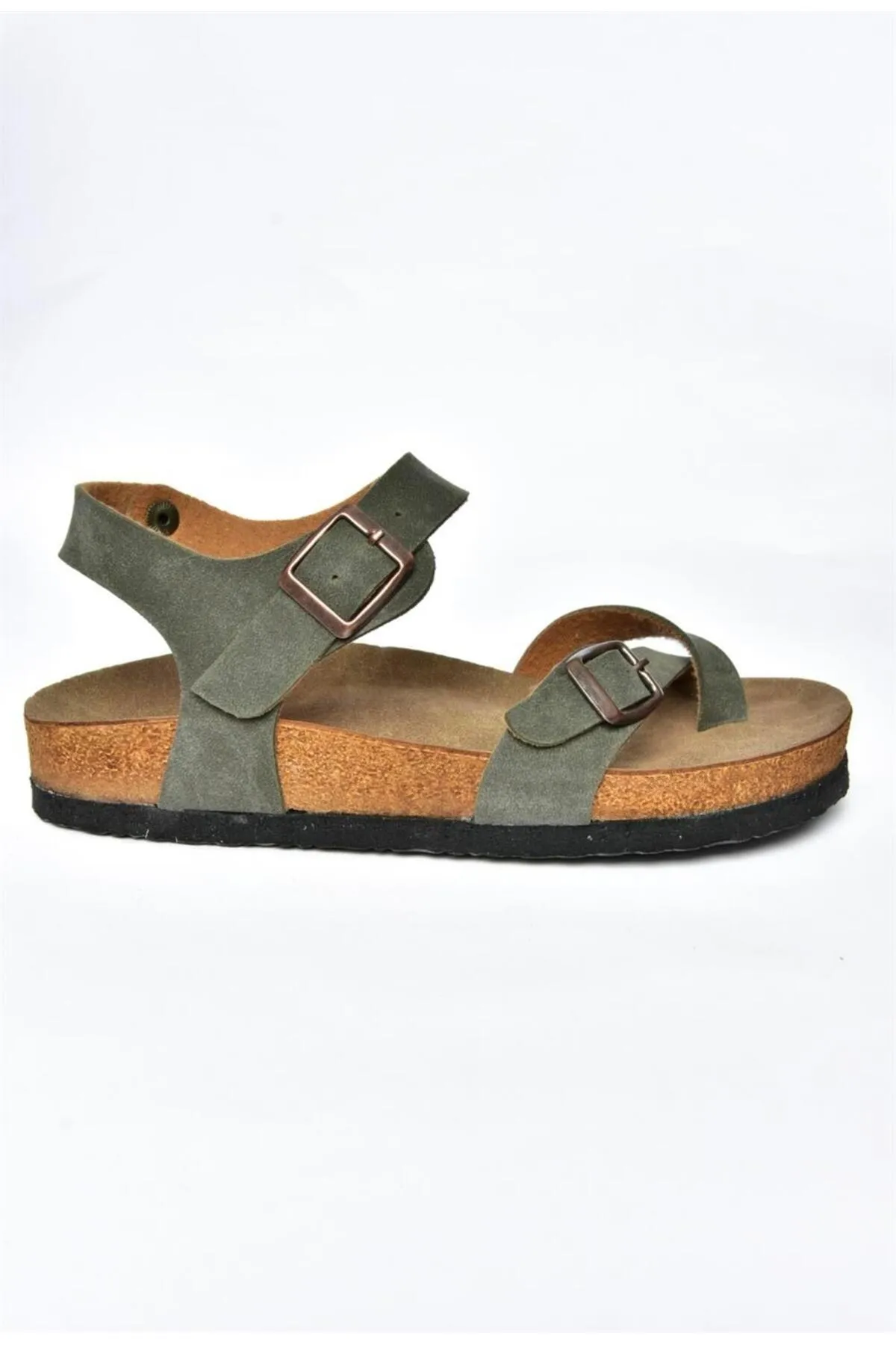 Fox Shoes  H777786002 Damensandalen aus grünem Wildleder