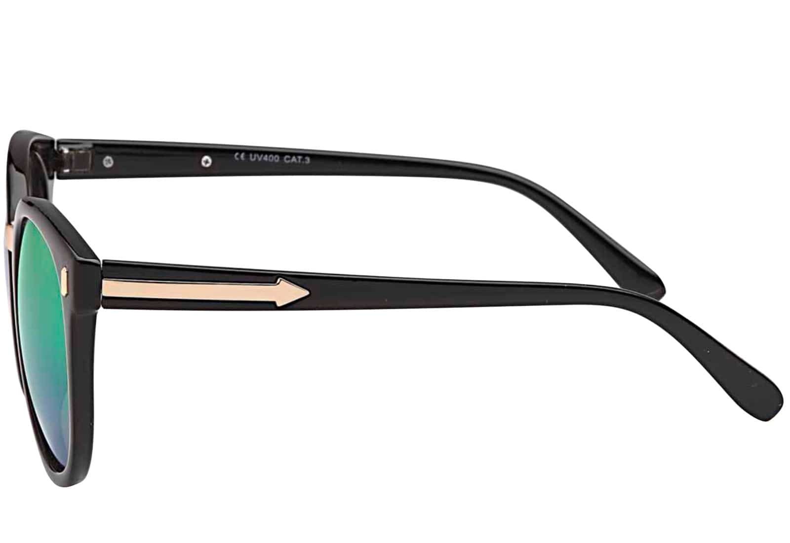 BEZLIT Eyewear Wayfarer Rundglas Designer Damen Sonnenbrille (1-St) mit blauen, grünen und rosa Linsen