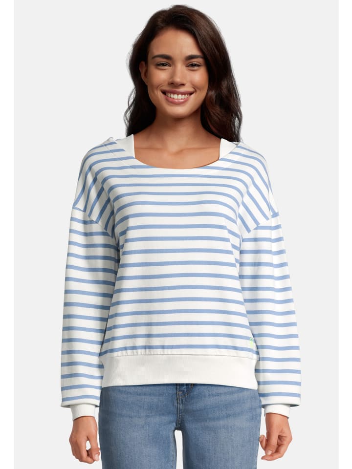 Salzhaut Sweatshirt LAFF in Offwhite Ice Blue günstig kaufen