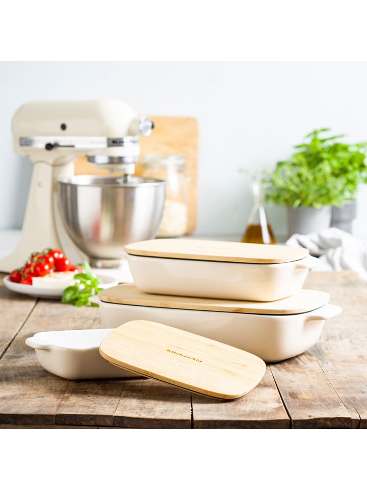KitchenAid 2tlg. Set: Auflaufform in Creme - 3,8 l günstig kaufen onesize
