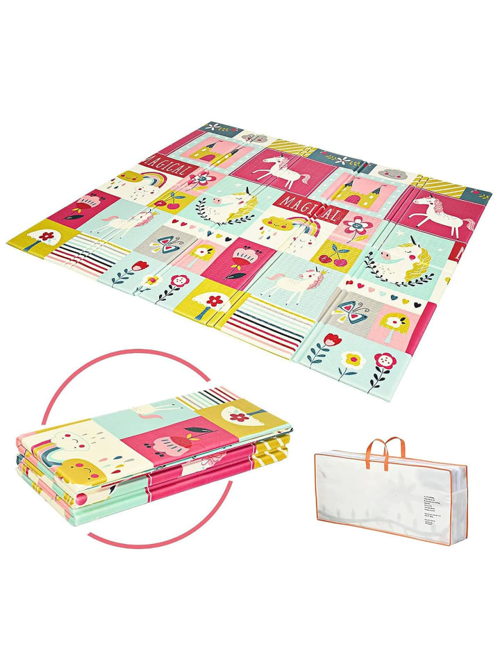 COSTWAY Spielmatte doppelseitig in Rosa günstig kaufen 200 cm