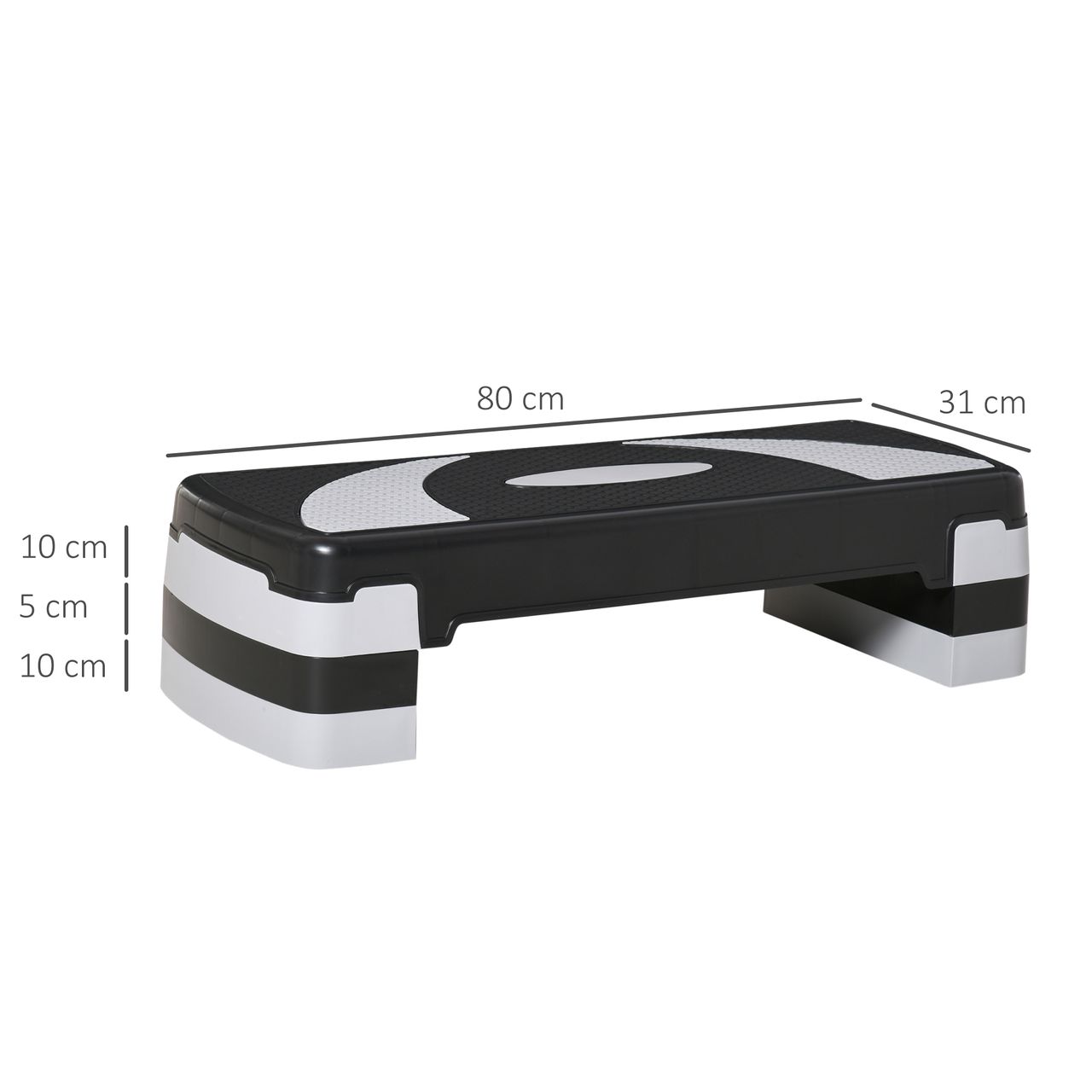 HOMCOM Steppbrett Aerobic-Stepper höhenverstellbar 10-20cm für Zuhause