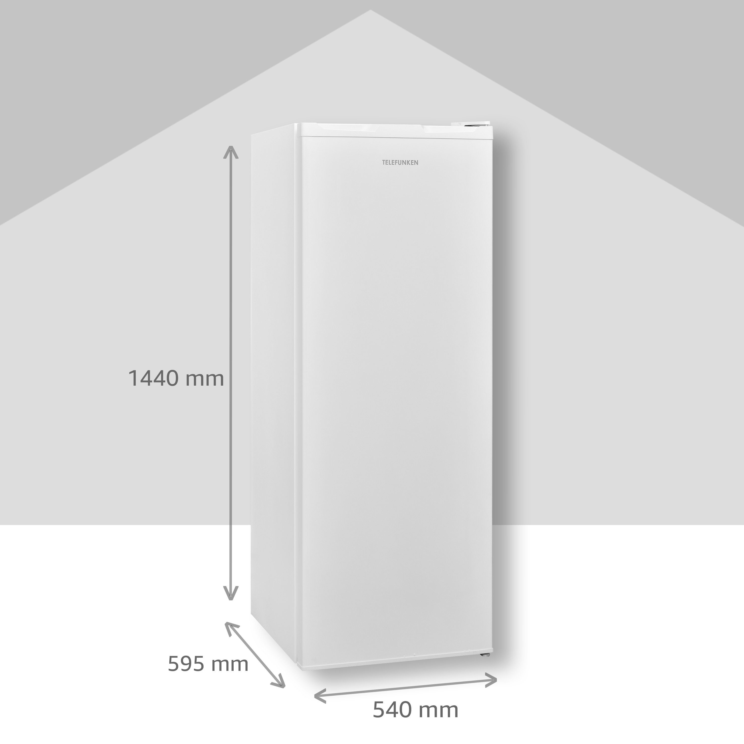 Telefunken Kühlschrank KTFK265FW2, 144 cm hoch, 54 cm breit, Großer Standkühlschrank ohne Gefrierfach, 255 L Gesamt-Nutzinhalt