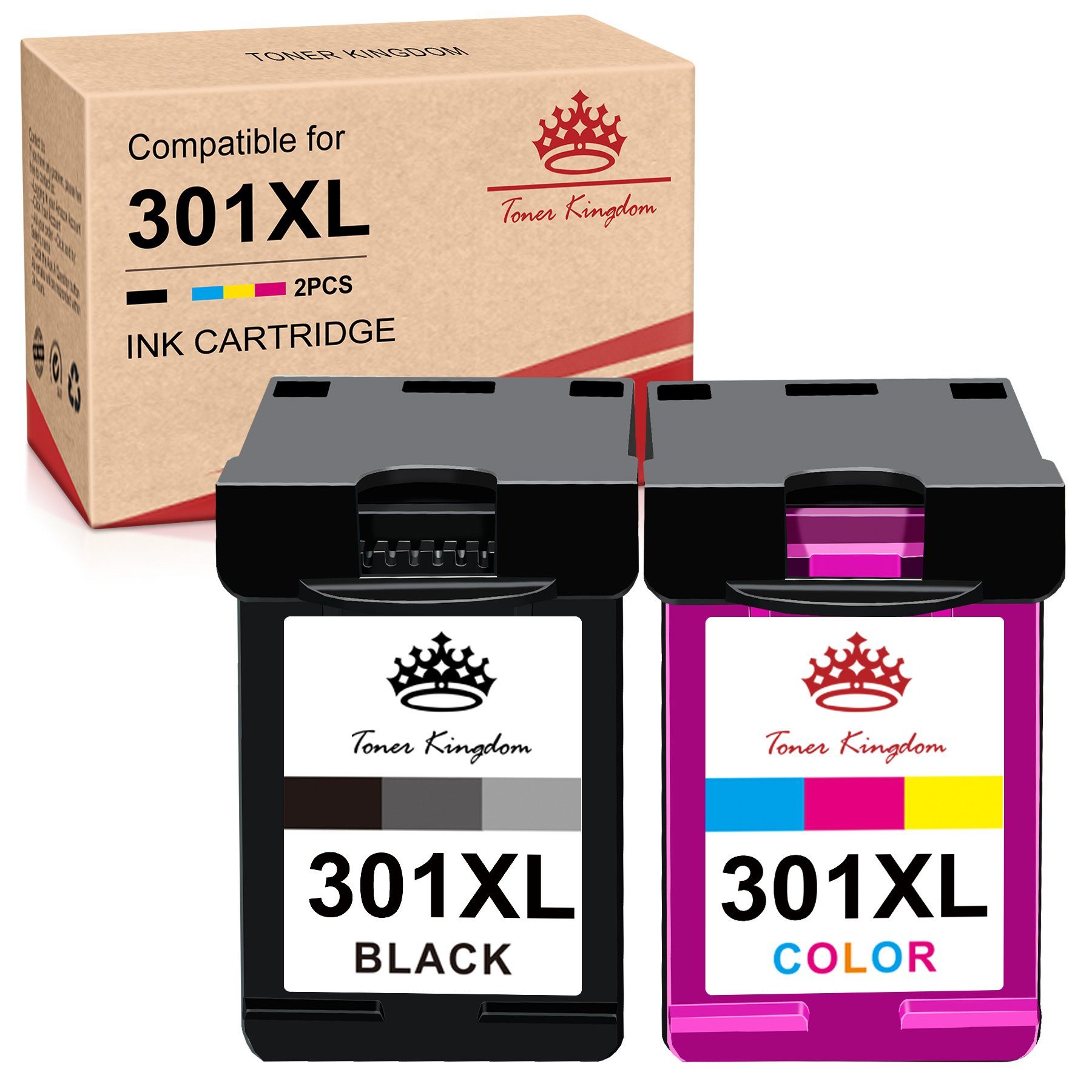 Toner Kingdom für HP 301 XL Tintenpatrone (ENVY 4502 5534 4504 Deskjet 2540 2542)