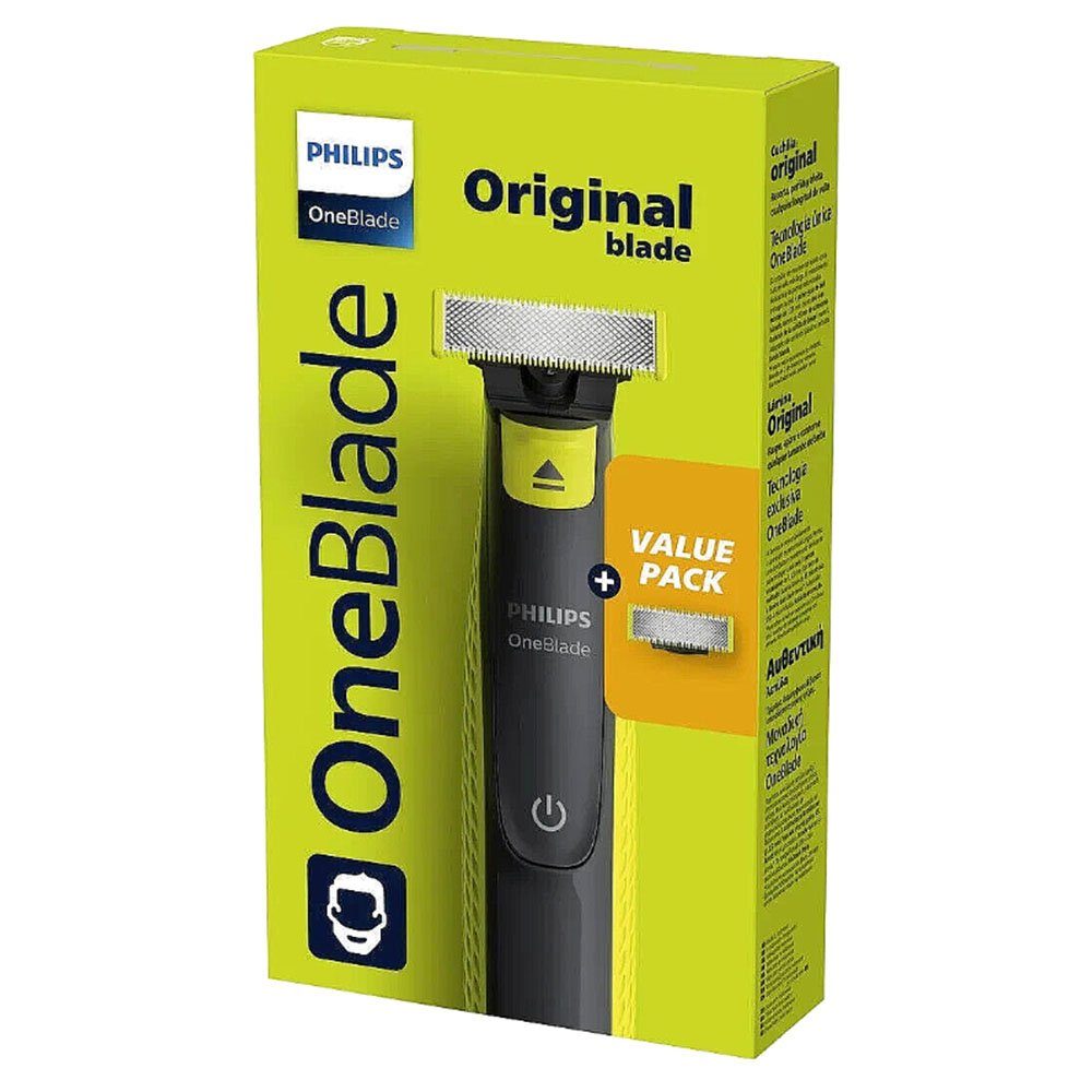 Philips Elektrorasierer OneBlade, Aufsätze: 3, Original - Value Pack inkl. 2 Ersatzklingen - QP2724/15
