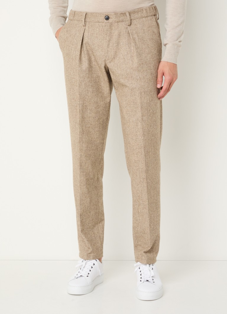 Profuomo Slim fit hlače od mješavine vune s bočnim džepovima